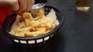 cheesy fries with garlic mayo dip at The Pipeline in Brighton