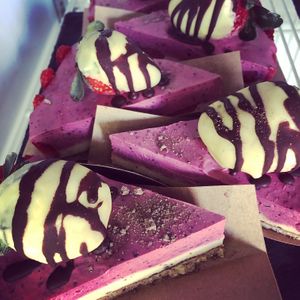 Raw white chocolate & berries 🤤  at Seedling in Tulum