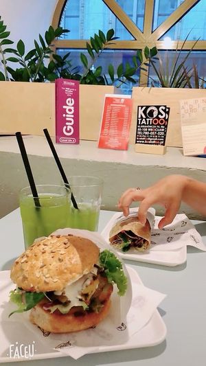 Burger, tortilla  at Krowarzywa in Wroclaw