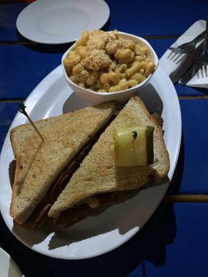 Rueben with a side of mac!  at The Hogtown Vegan in Toronto