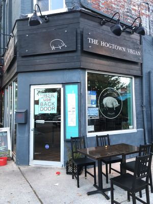 Outside at The Hogtown Vegan in Toronto