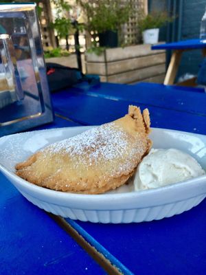 Deep-fried apple pie at The Hogtown Vegan in Toronto