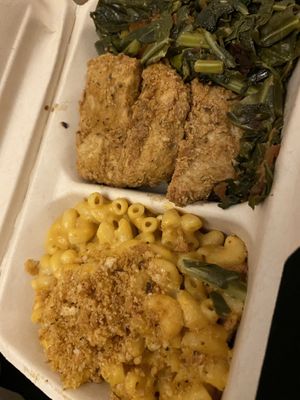 Southern combo in takeout container. So good. at The Hogtown Vegan in Toronto