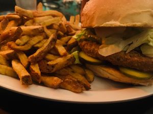 Unchicken Burger at The Hogtown Vegan in Toronto