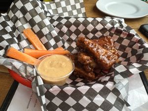 Soy wings with bbq sauce and chipotle dip   at The Hogtown Vegan in Toronto