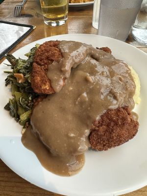 Seitan Chicken-Fried Steak  at The Hogtown Vegan in Toronto