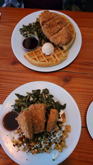 Amazing chickn waffles! at The Hogtown Vegan in Toronto