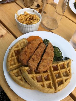 Unchicken & waffles at The Hogtown Vegan in Toronto