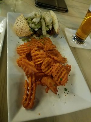 Triple Green Chili Sliders (vegan) at Brixens in Albuquerque