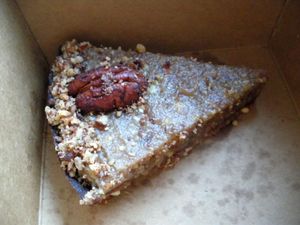 Pecan nut cake (vegan) at Bagels & Beans in Venlo