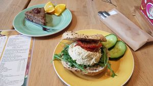 Bagel and pie at Bagels & Beans in Venlo