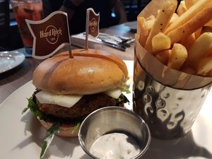 Best veggie burger at Hard Rock Cafe - Sentosa in Central Singapore