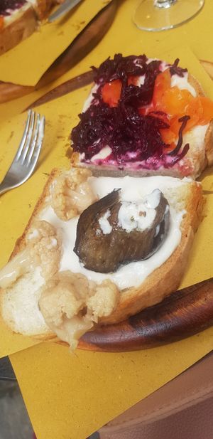 Crostini at La Taverna di Re Artù in Pienza