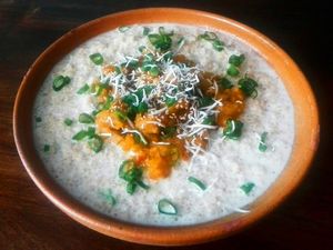 Pesque of quinoa with pumpkin at Nina Vegetariano in Cochabamba