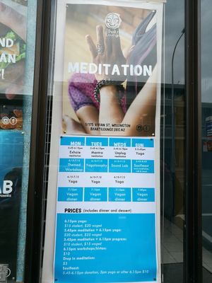 Yoga and Meditation Session times at Bhakti Lounge in Wellington