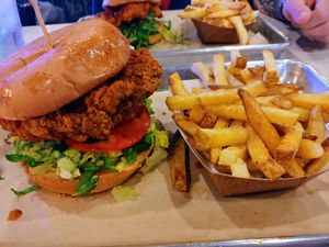 Vegan chickn' burger at Flippin' Good in Las Vegas