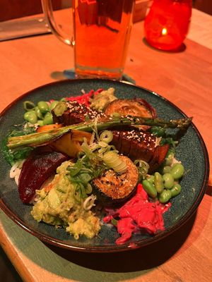 steak bowl  at Backstage Vegan Kitchen in Rotterdam