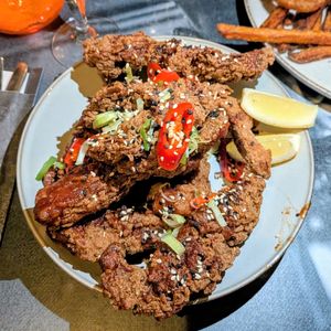 Oyster mushrooms at Backstage Vegan Kitchen in Rotterdam