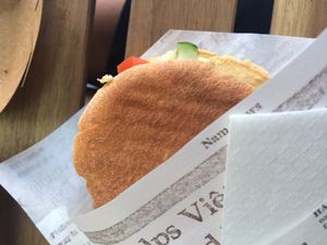 Leonardo burger at Punto Veg in Ferrara