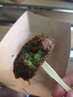 Falafel with balsamic onion at Punto Veg in Ferrara