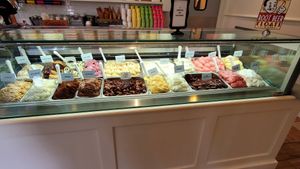 Vegan choices at right side at Sweetaly Gelato in Salt Lake City