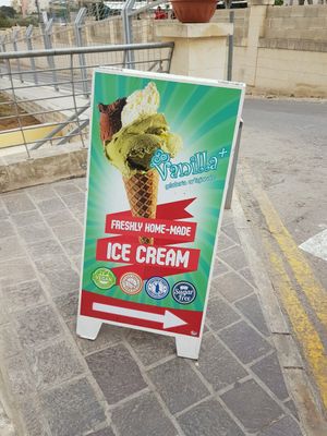 advertisement  at Vanilla Plus Gelateria Artigianale in Gozo