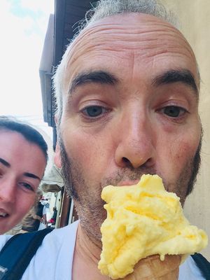 Mmmmm vegan mango ice cream   at Vanilla Plus Gelateria Artigianale in Gozo