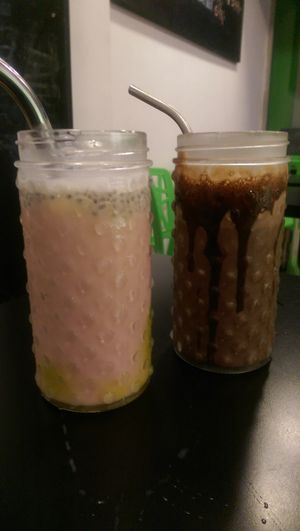 Faluda and Chocolate Milk Shake. Both were delish! Faluda tasted like musk sticks (if you've ever had the Aussie sweet) at The VOV in Negombo