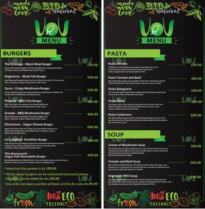 The menu - I love this place BTW.  at The VOV in Negombo