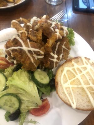 Crispy mushroom burger  at The VOV in Negombo