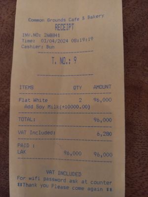  at Common Grounds Cafe in Vientiane