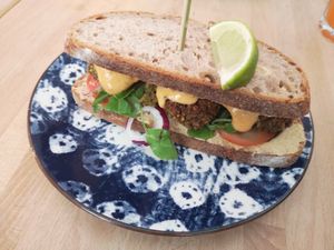 Hummus sandwich at Life Bar in Leuven