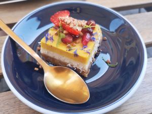 Vegan raw cake at Life Bar in Leuven