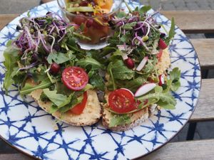 Hummus toast at Life Bar in Leuven