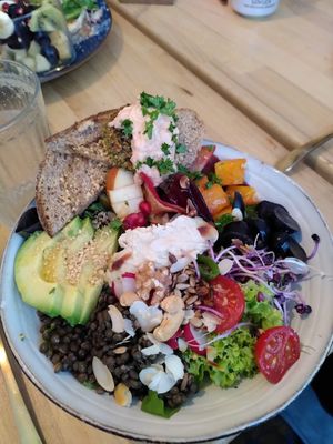 Delicious salad bowl at Life Bar in Leuven