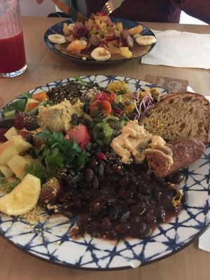 English breakfast and spelt pancakes  at Life Bar in Leuven