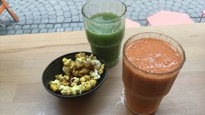 Smoothies and popcorn at Life Bar in Leuven