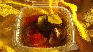 Seitan con calabacín at La Cocina de Seve in Madrid