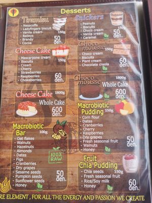 Desserts at Veggie Bar Aura in Prilep