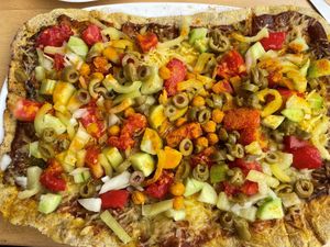 garden pizza at Veggie Bar Aura in Prilep