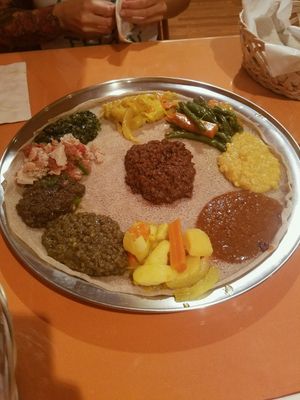 10 veggie combo at Enatye Ethiopian in Herndon