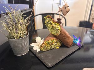 Zoodle wrap at Vegan Farmacy in Fort Pierce