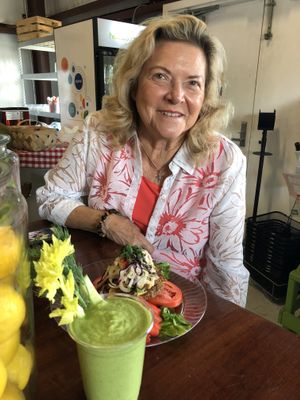 Dill pickle smoothie with Bacon Cheeseburger...they go so well..yummy  at Vegan Farmacy in Fort Pierce