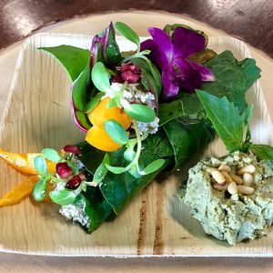 Jonny Tuna wrapped in Swiss Chard with Basil Hummus...Tunalicious at Vegan Farmacy in Fort Pierce