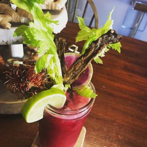 Blood Moon Bloody Mary...007 Bloody Delicious  at Vegan Farmacy in Fort Pierce