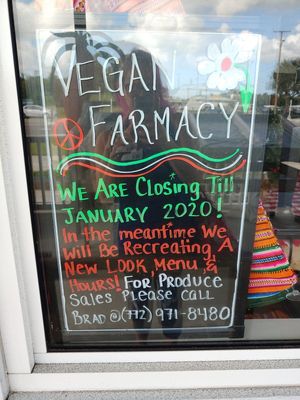 Sad for myself, but glad you're taking time for the holidays. Love this place ❤ at Vegan Farmacy in Fort Pierce