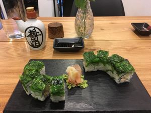 Wakama and vegan cheese with tofu  at Sushi Panda in Helsinki