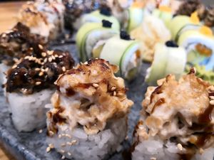 Mock chicken at Sushi Panda in Helsinki