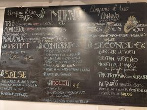 Menu Sept 2021 at Officina Vegana in Naples