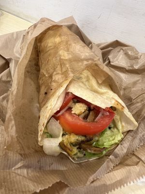 Wrap with panelle  at Officina Vegana in Naples